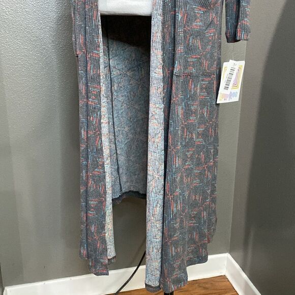 NWT Lularoe Sarah Open Front Longline Cardigan Geo Print - Picture 5 of 14